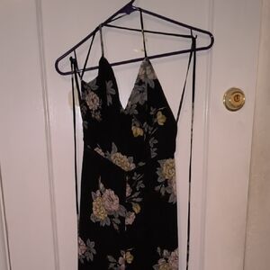 Lulu's Elegant Black Floral Romper